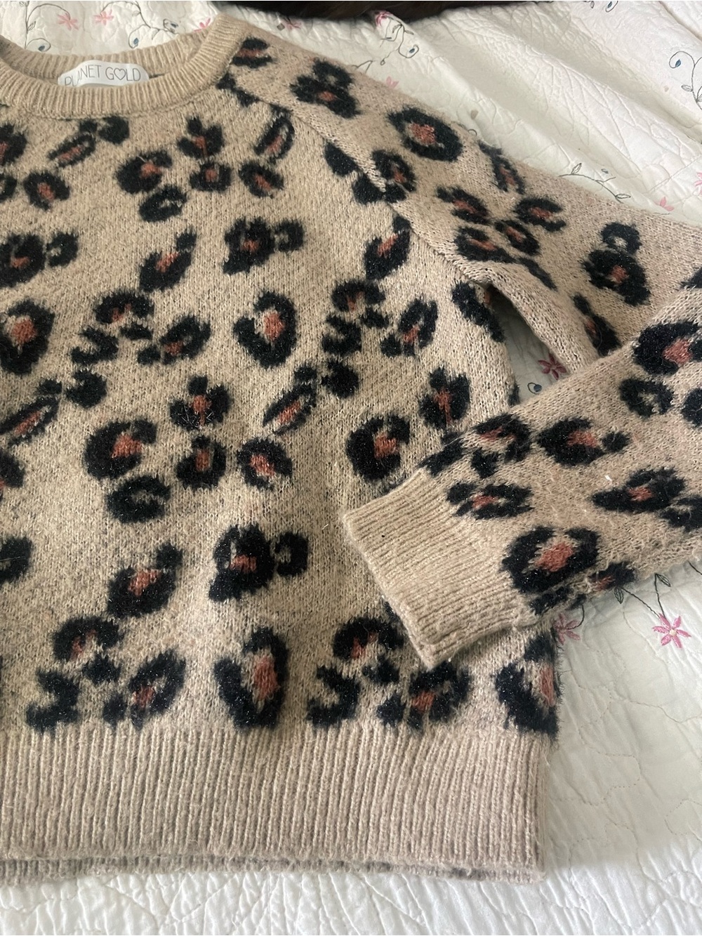 Leopard Cable  Sweater - Picture 3 of 4